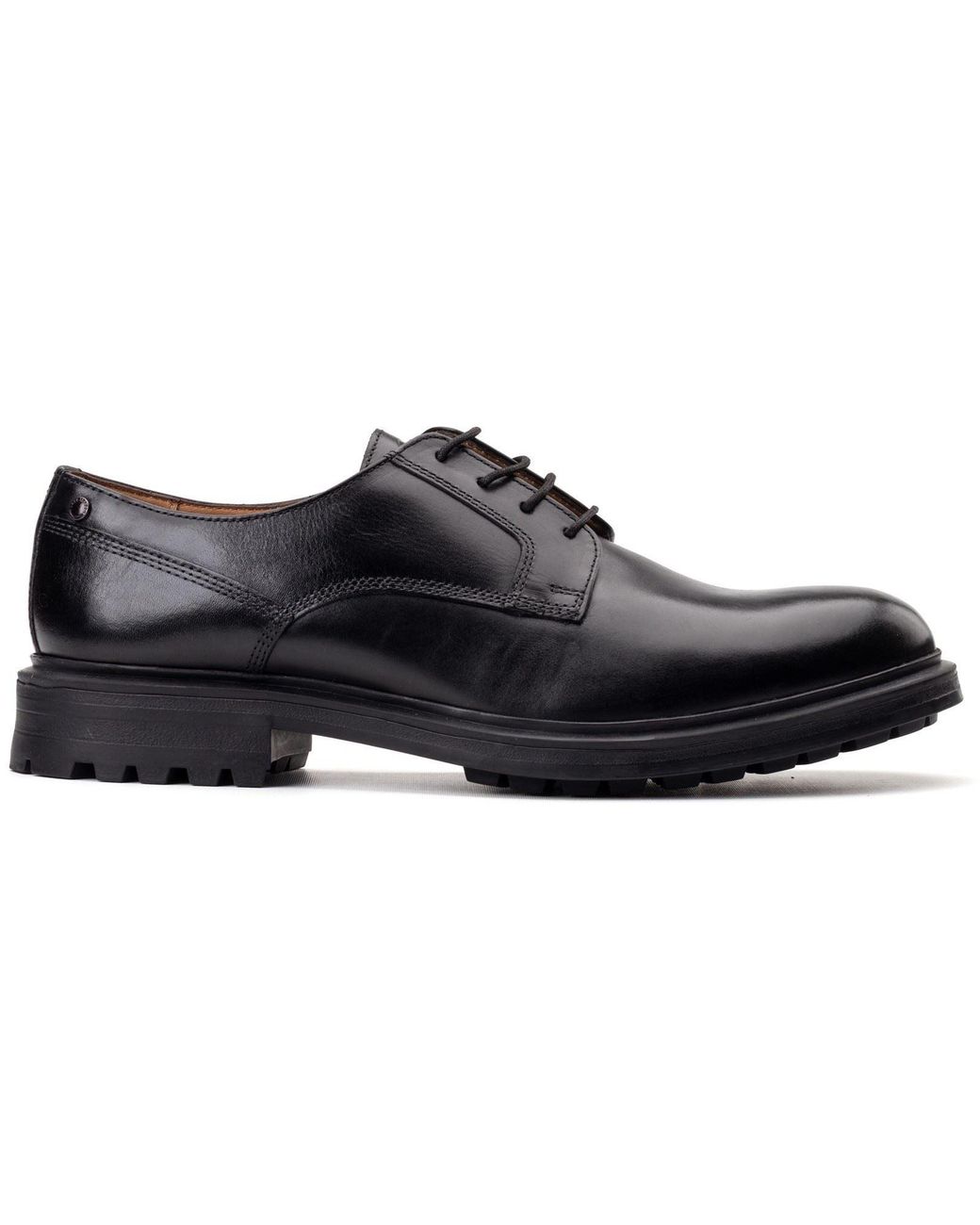 Base London Black Locke Leather Lace-Up Shoes for men