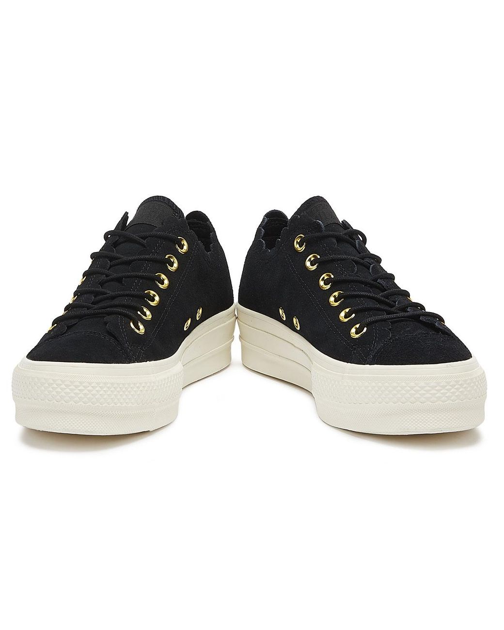 Converse Suede Chuck Taylor All Star Lift Frilly Thrills Womens Black  Trainers | Lyst UK