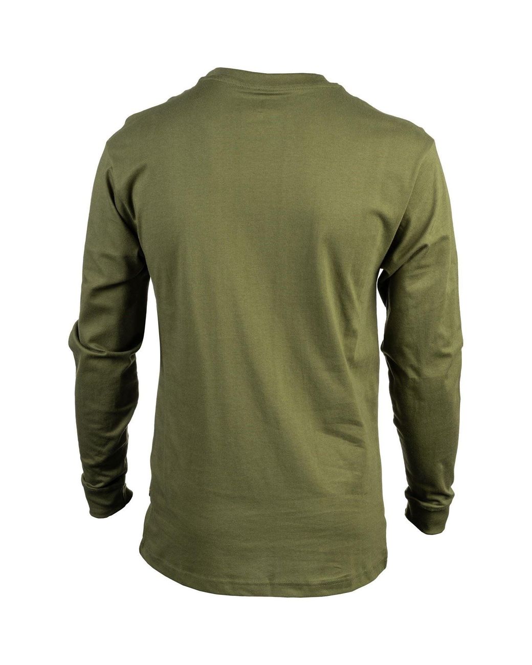 Caterpillar Green Trademark Banner Long Sleeve Cotton T-Shirt for men