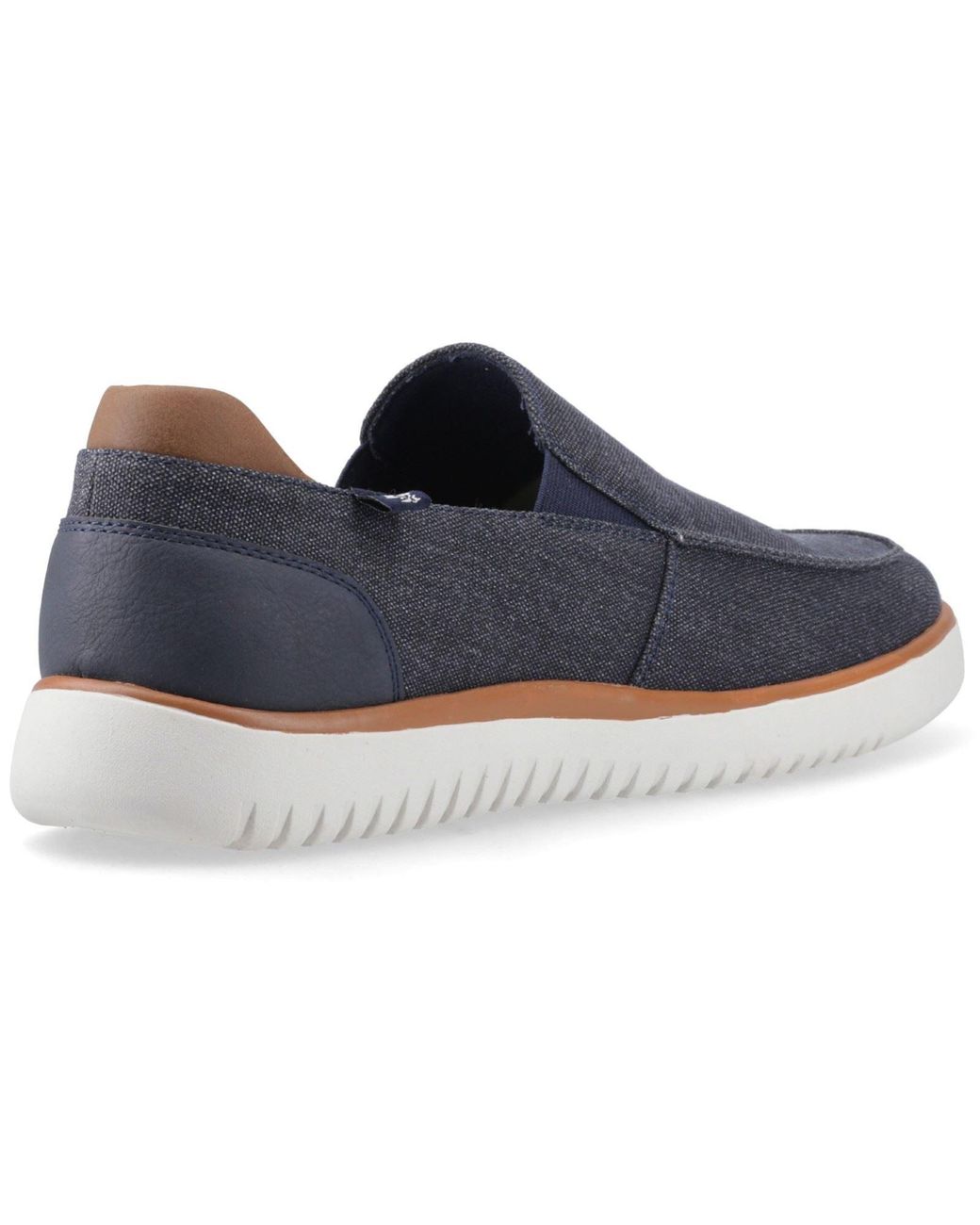 Hush Puppies Blue Damon Slip On Textile Loafers for men