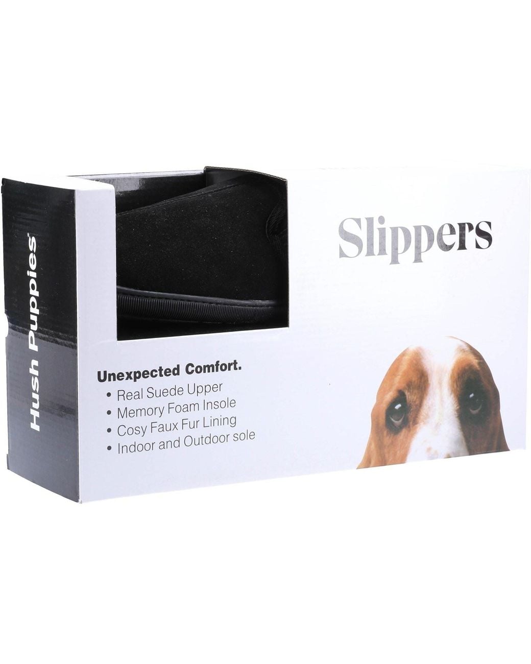 Hush Puppies Black Arnold Suede Slippers for men