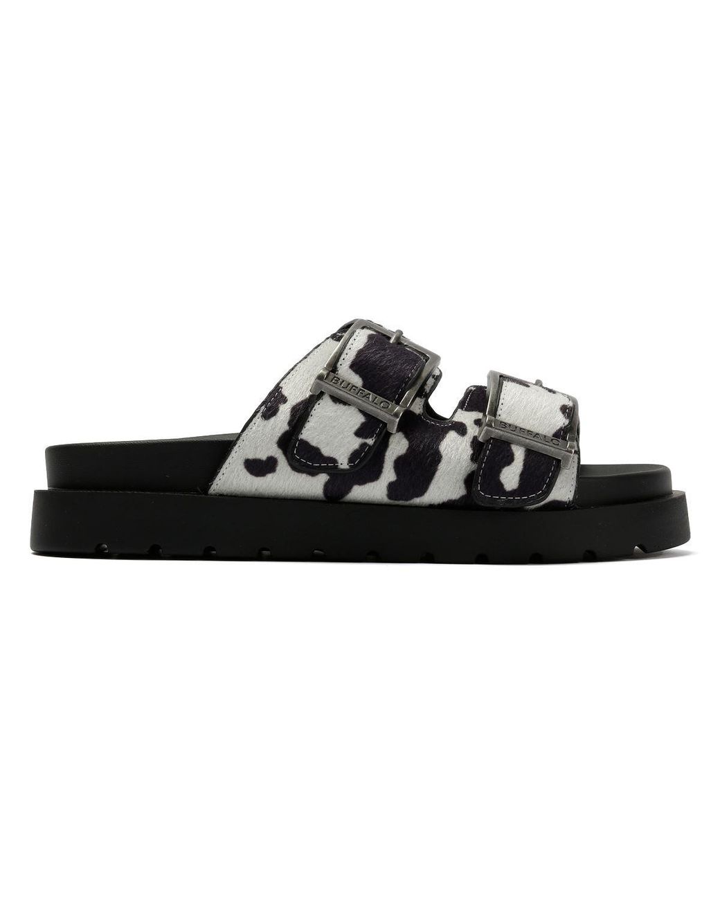 Buffalo Black Raya Ari Cow Sandals