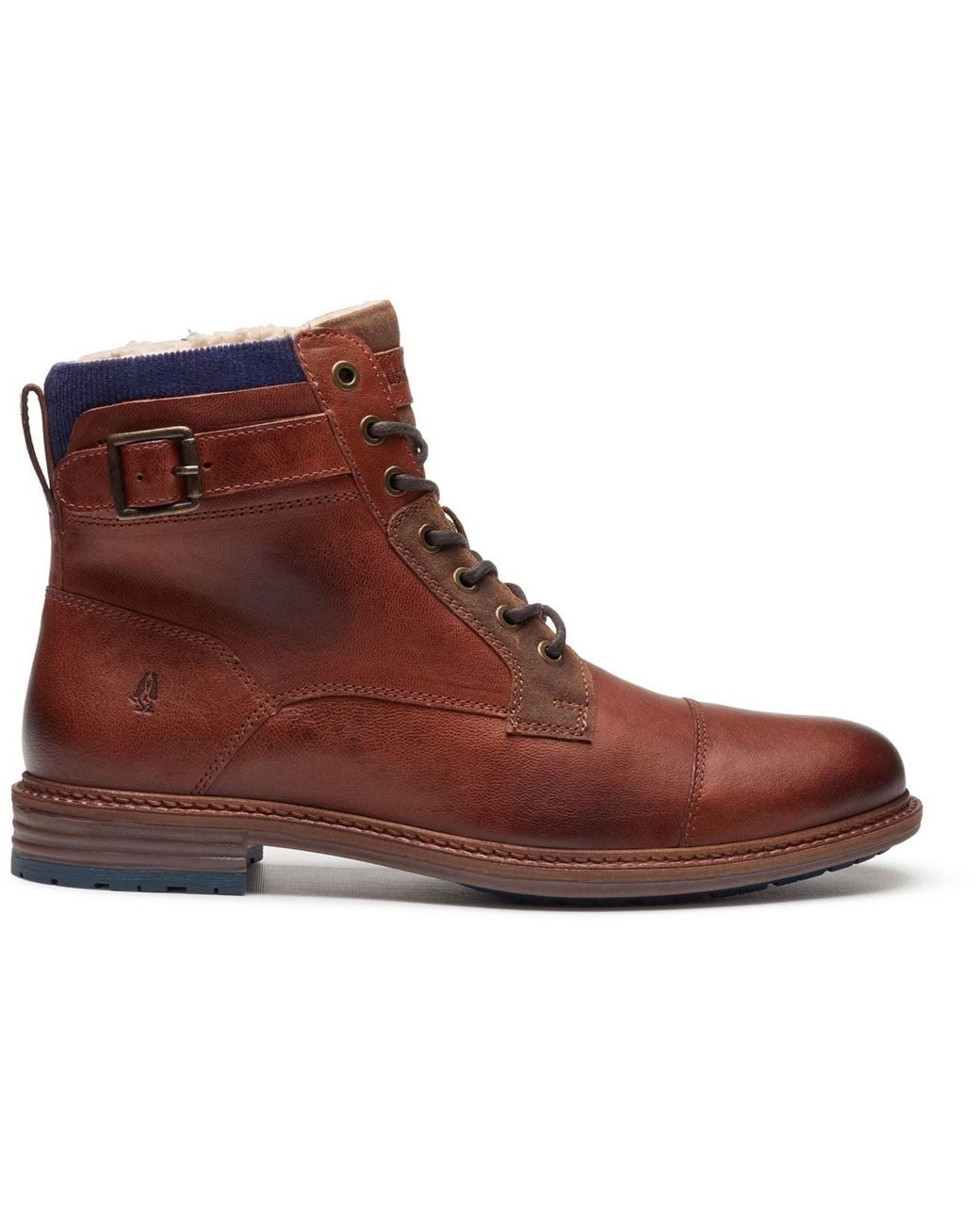 Hush Puppies Brown Jordan Leather Dark Ankle Boots for men