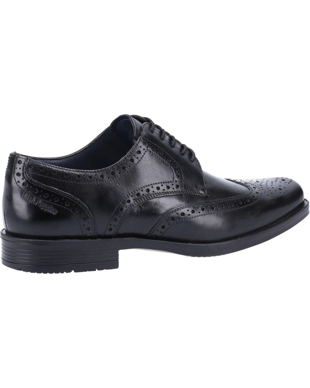 Hush Puppies Black Brace Brogue Leather Brogues Shoes for men