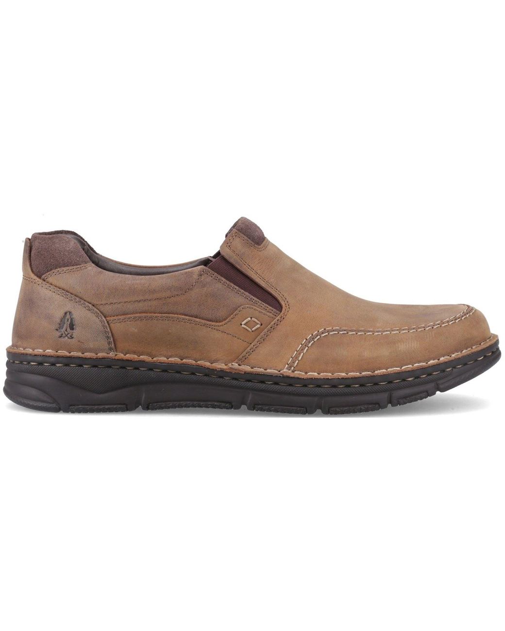 Hush Puppies Brown Franco Slip On Leather Loafers for men