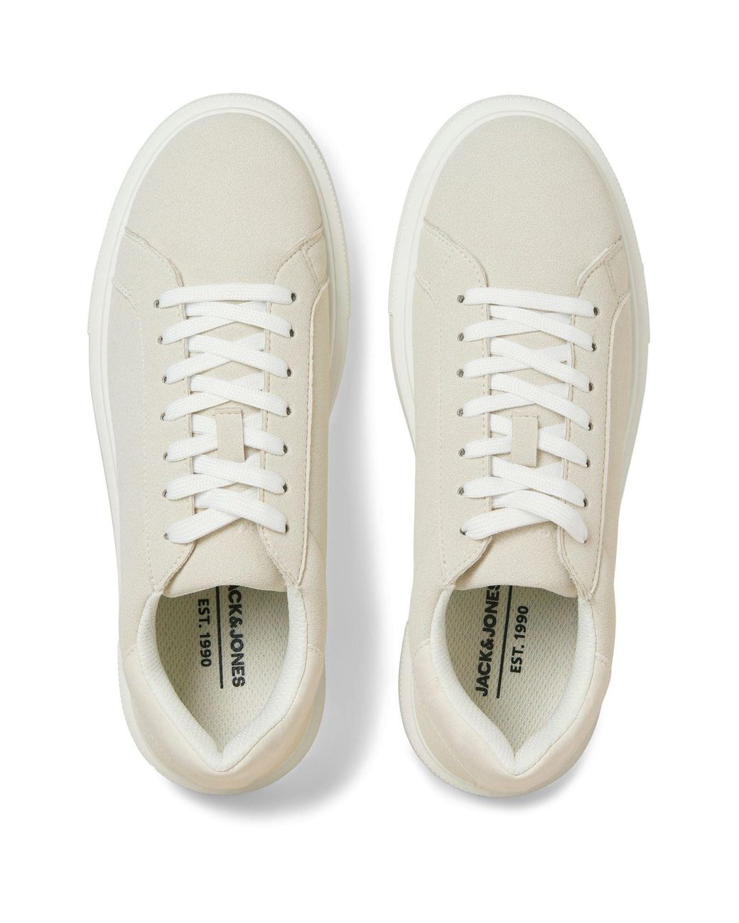 Jack & Jones White Aspire Cupsole Polyurethane Moonbeam Trainers for men