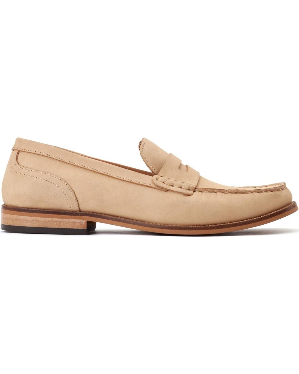 Base London Natural Garfield Leather Sand Standard Loafers for men