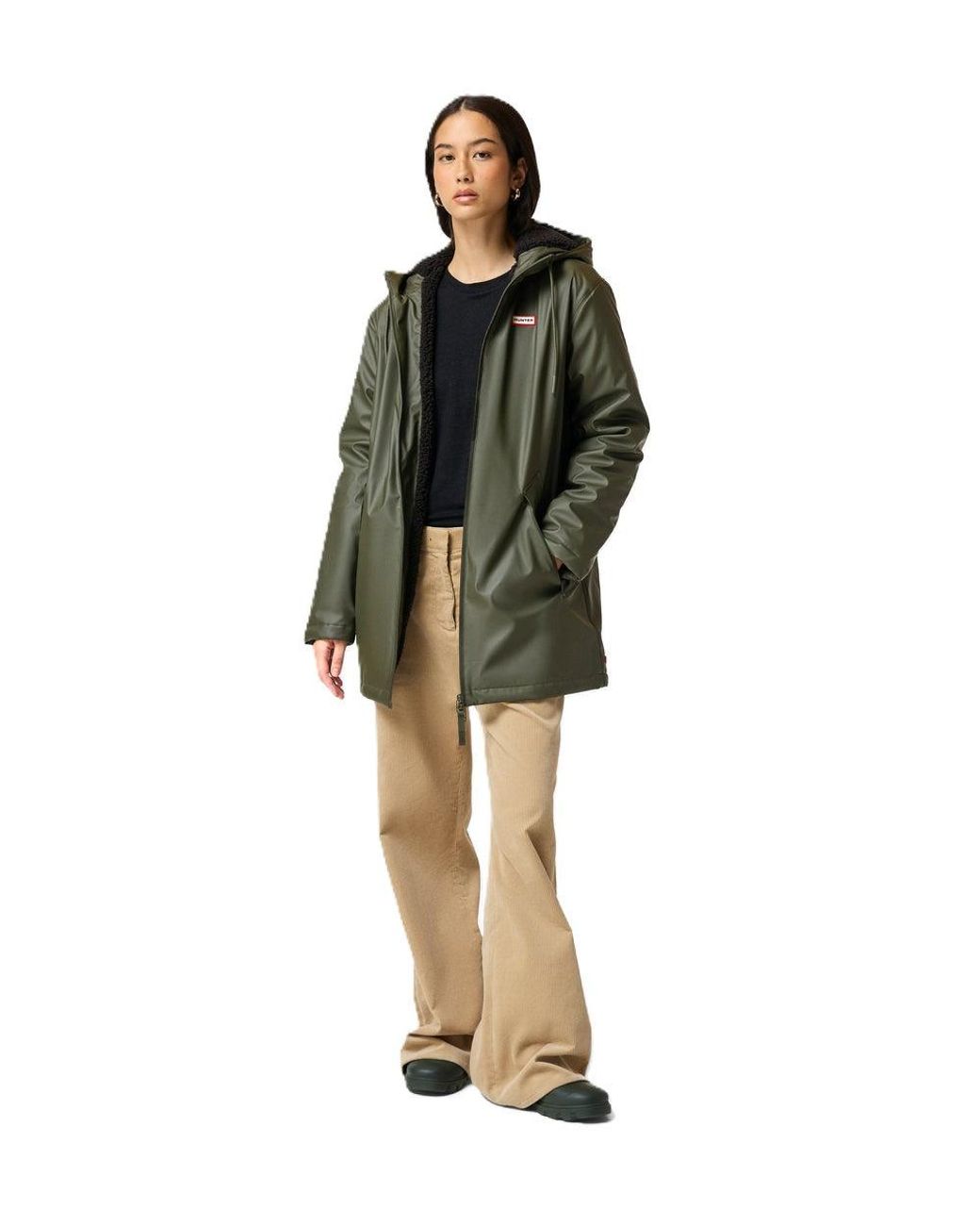 Hunter Green Short Cocoon Cloak Rain Jacket