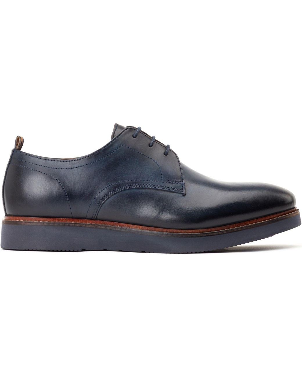 Base London Blue Roly Leather Lace-Up Shoes for men