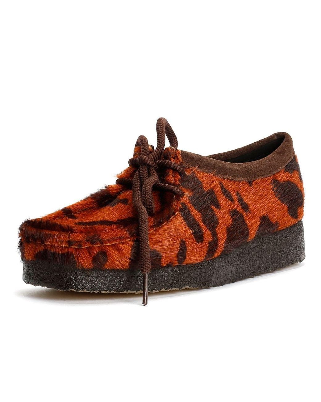 Clarks Red Wallabee Cow Print Shoes