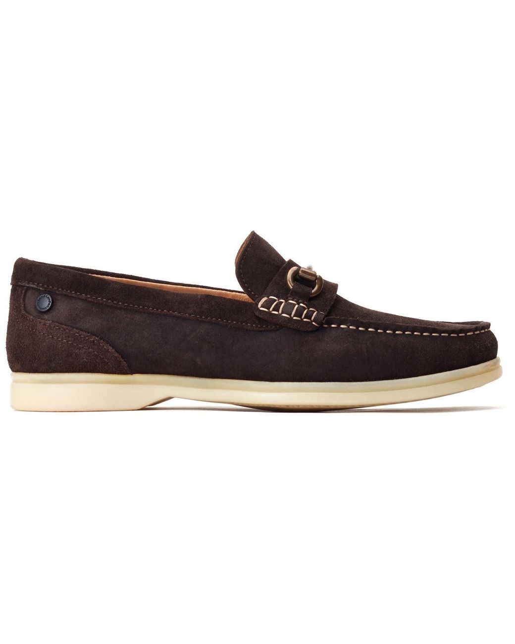 Base London Blue Snapper Leather Burnt Loafers for men