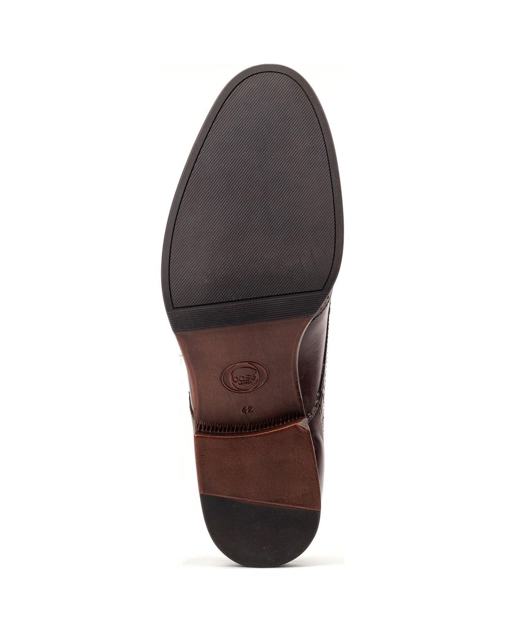 Base London Brown Bell Leather Burnt Brogues Shoes for men