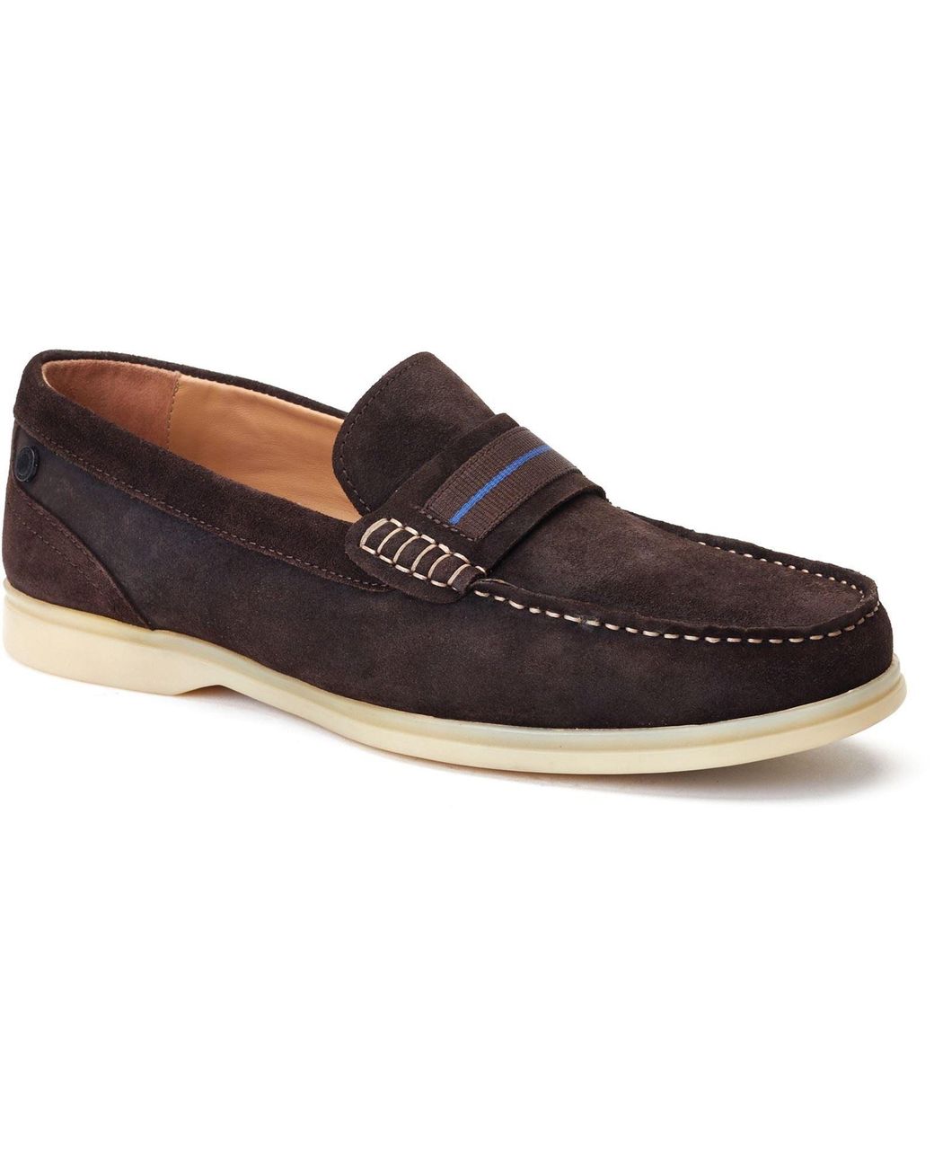 Base London Blue Drum Leather Burnt Loafers for men