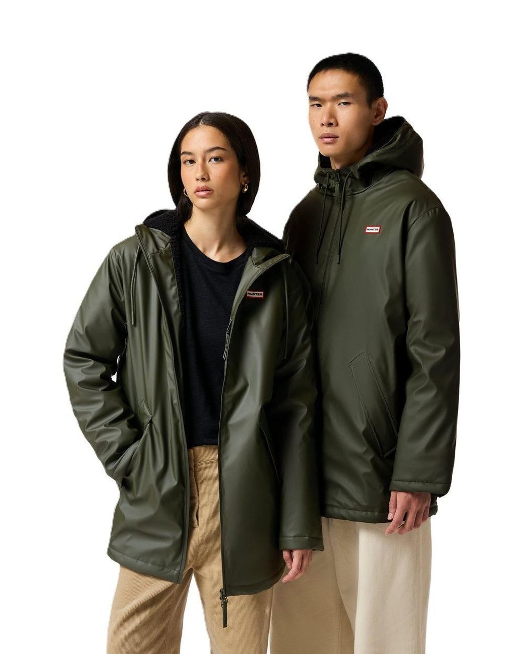 Hunter Green Short Cocoon Cloak Rain Jacket