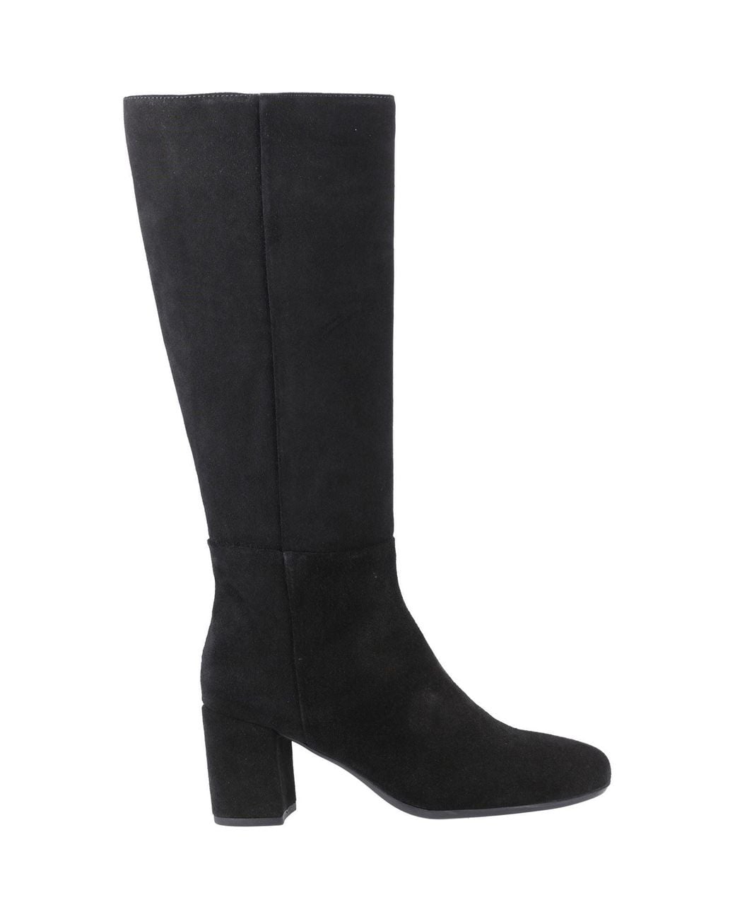 Hush Puppies Black Oprah Suede Heeled Knee High Boots