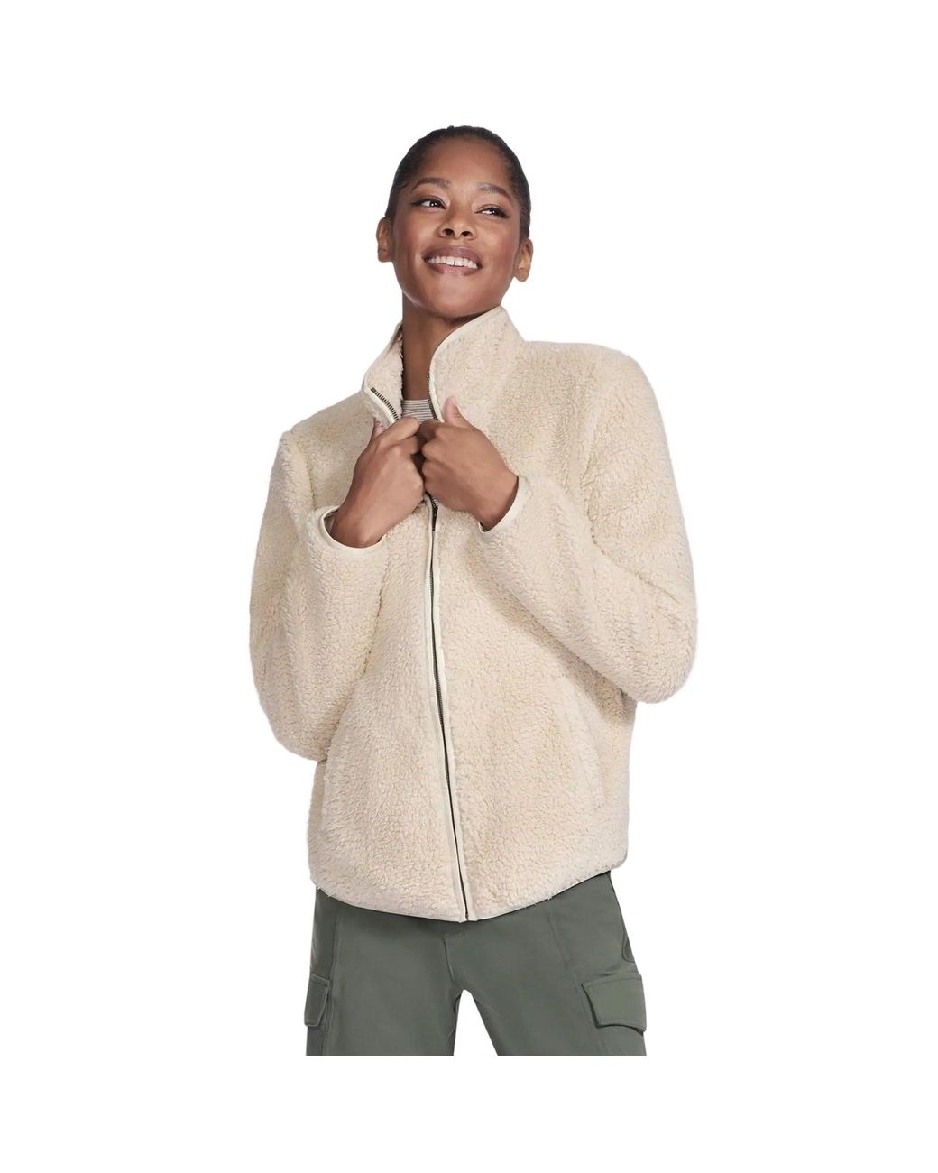 Skechers Natural Skech-Sherpa Jacket Fleece Jackets