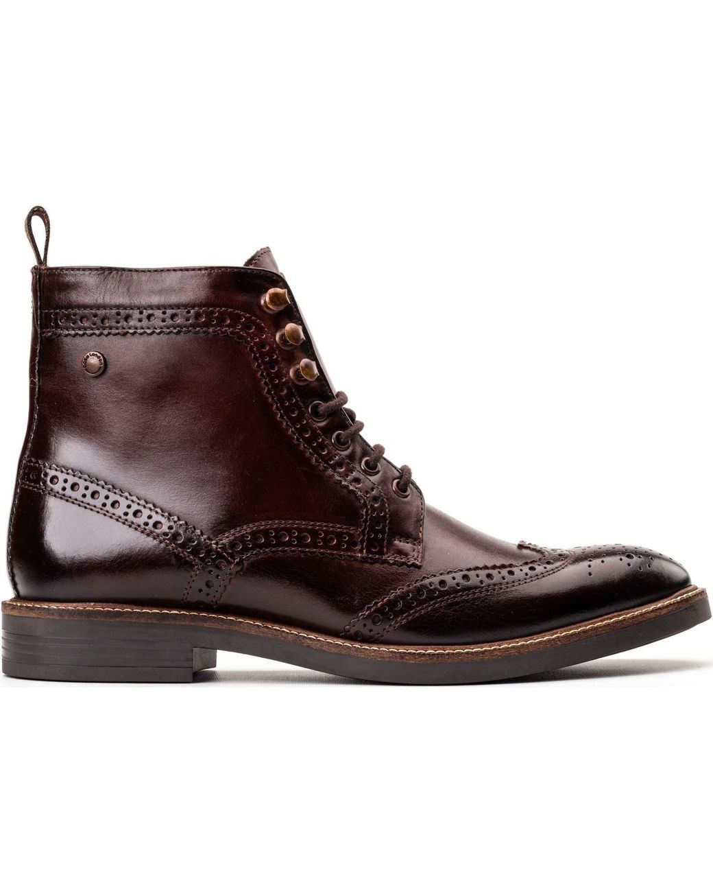Base London Brown Bristol Leather Burnt Brogues Shoes