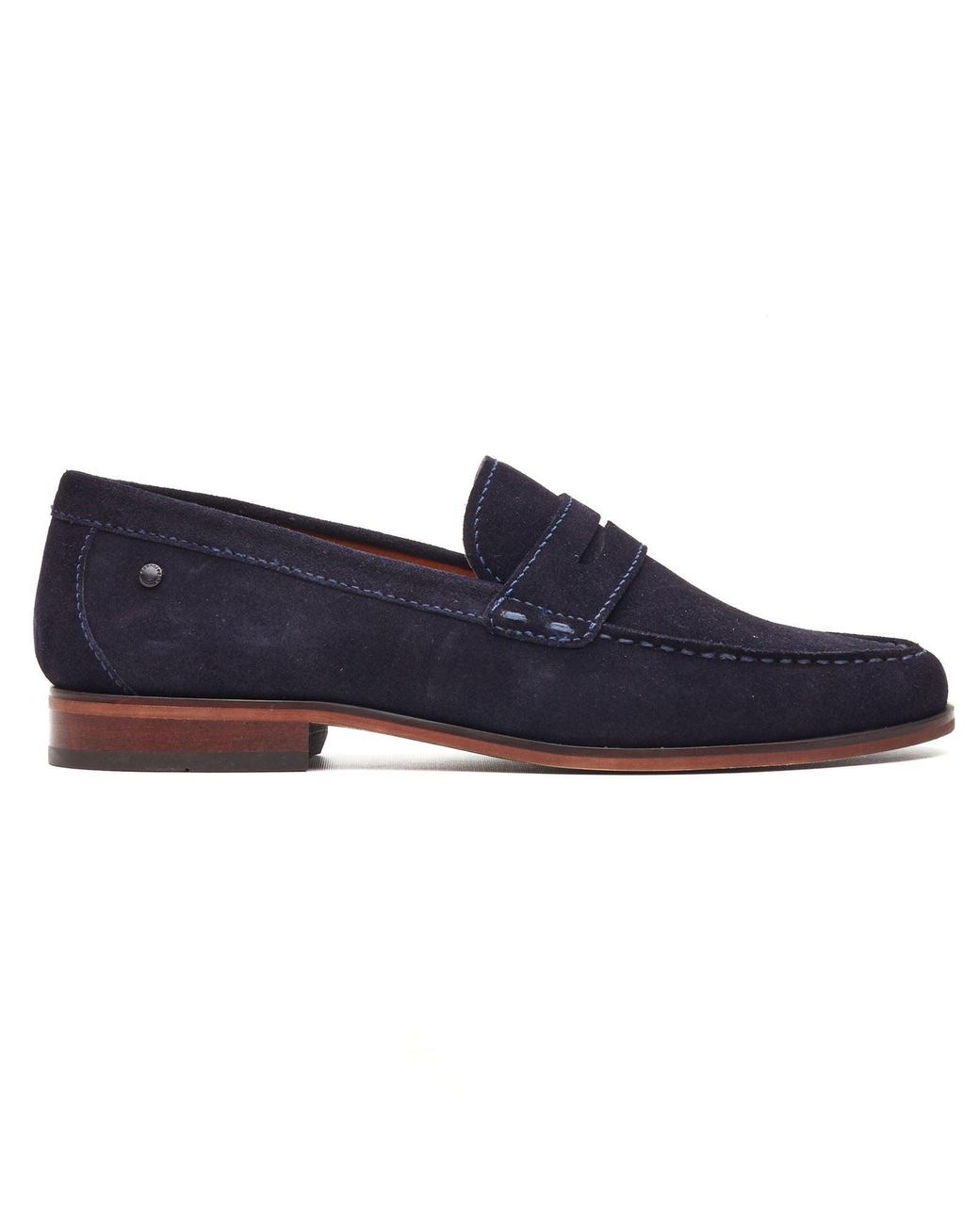 Base London Blue Slate Loafer Leather Loafers for men