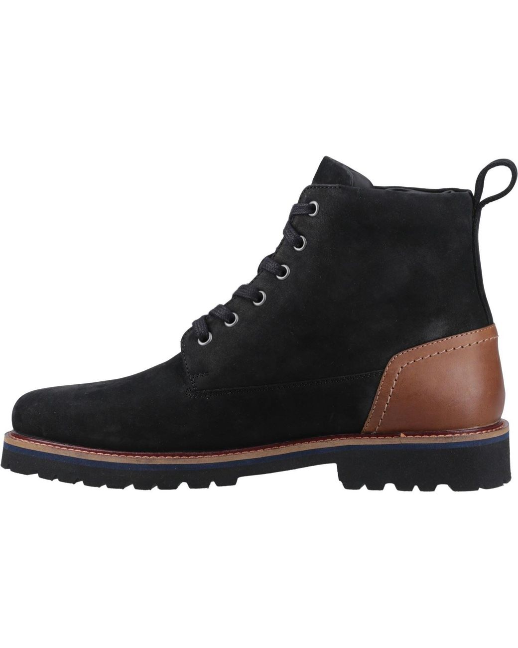 Hush Puppies Black Maguire Nubuck Ankle Boots for men