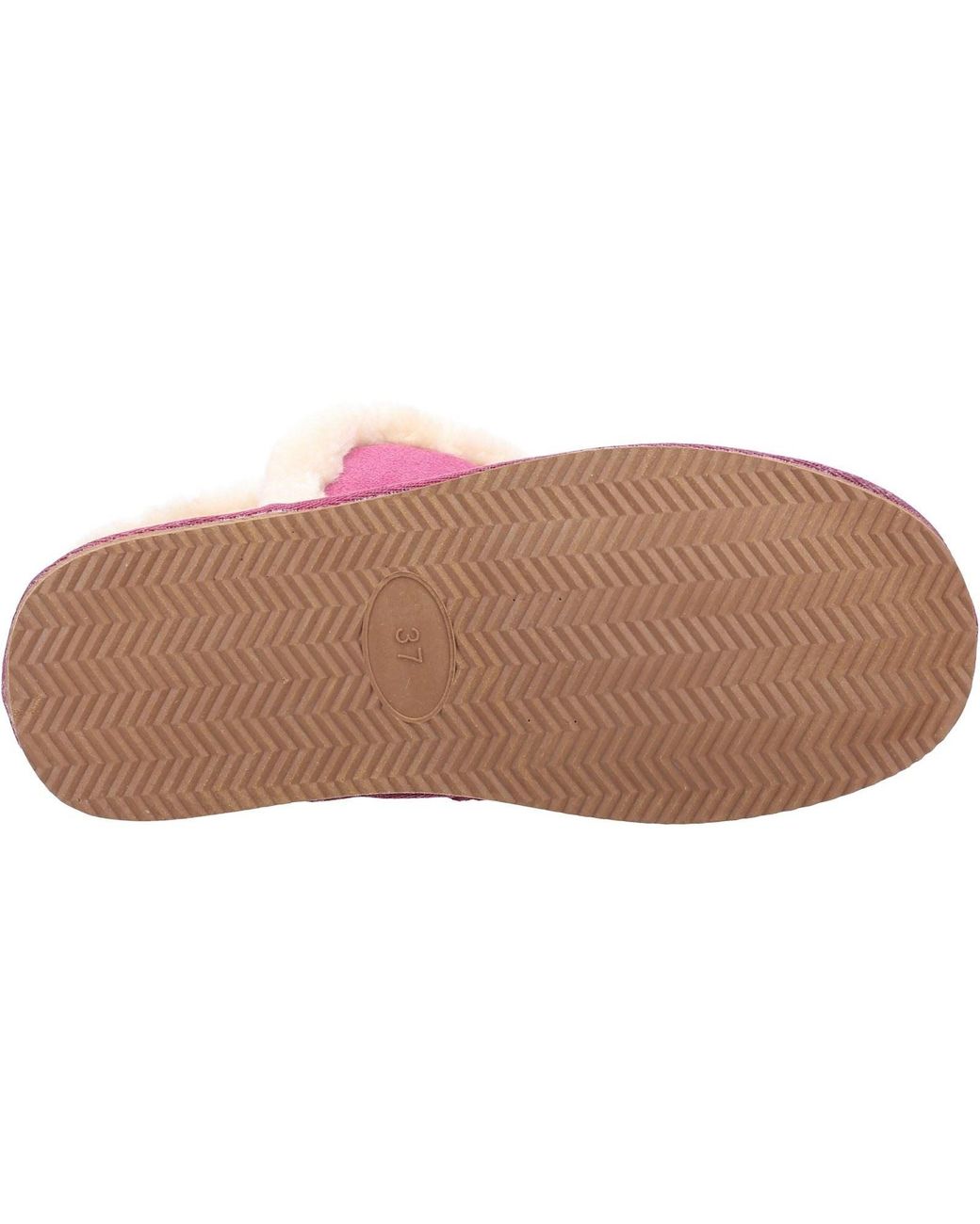 Hush Puppies Pink Ashleigh Suede And Faux Fur Slippers