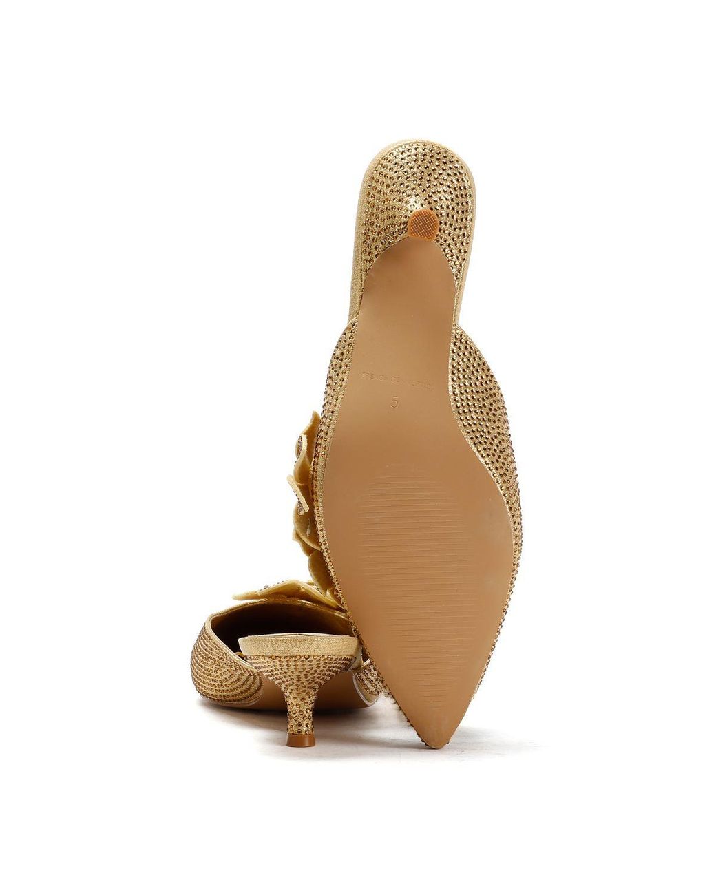 French Connection Natural Victoria Velvet Kitten Heel Mules