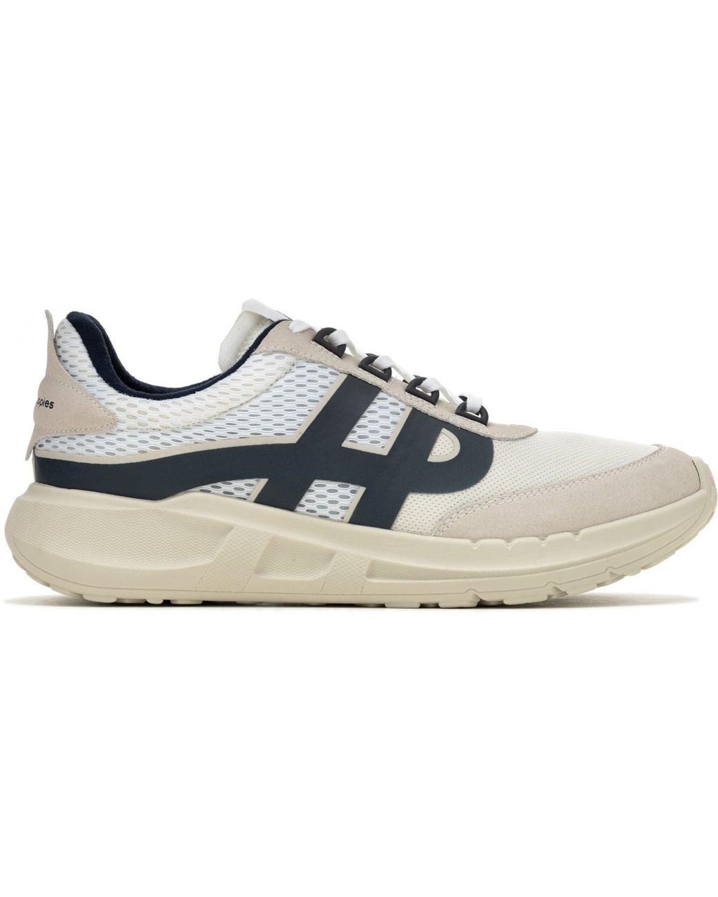 Hush Puppies White Seventy8 Retro Runner Suede Trainers for men