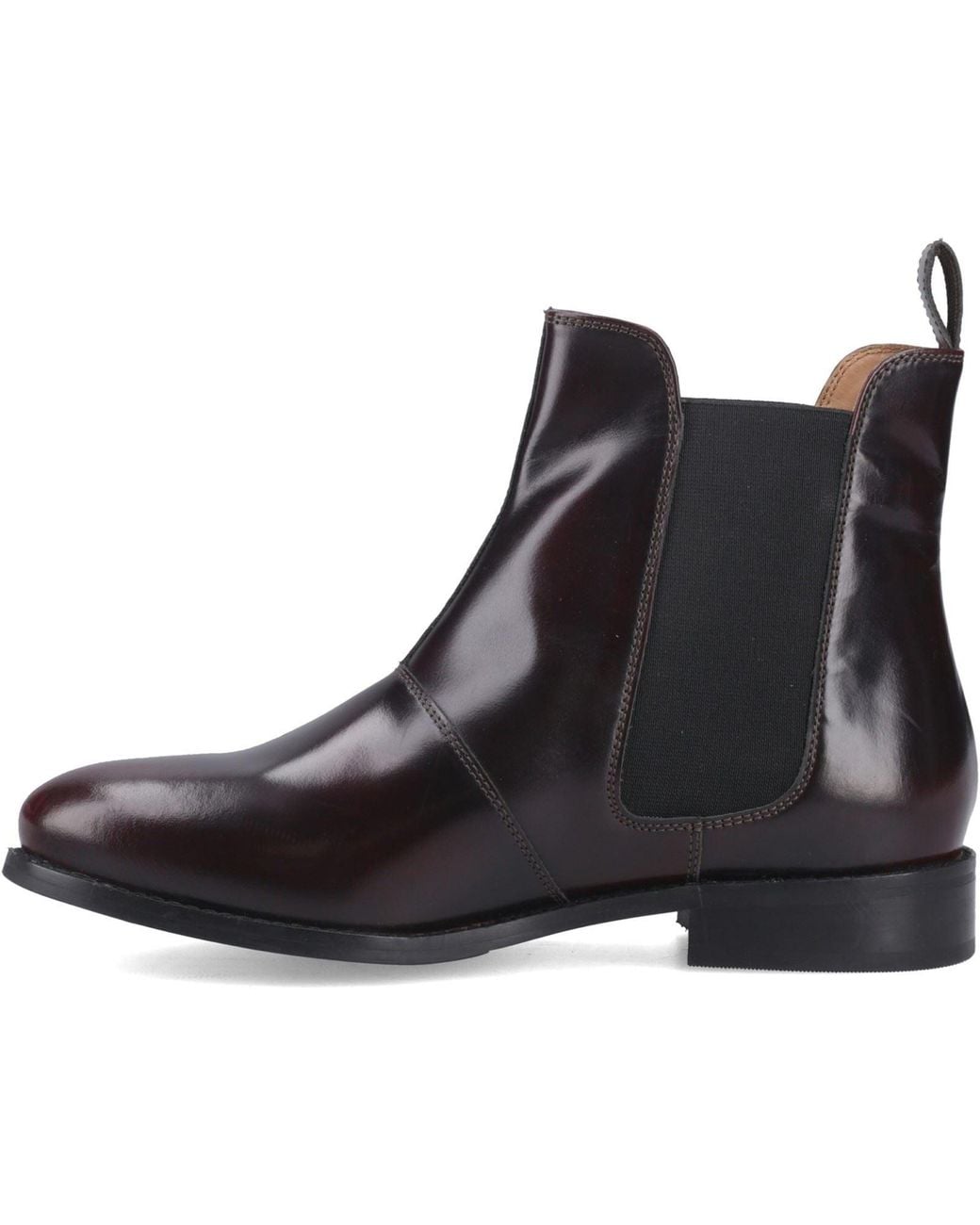 Hush Puppies Brown Colette Leather Bordeaux Wide Fit Flat Chelsea Boots