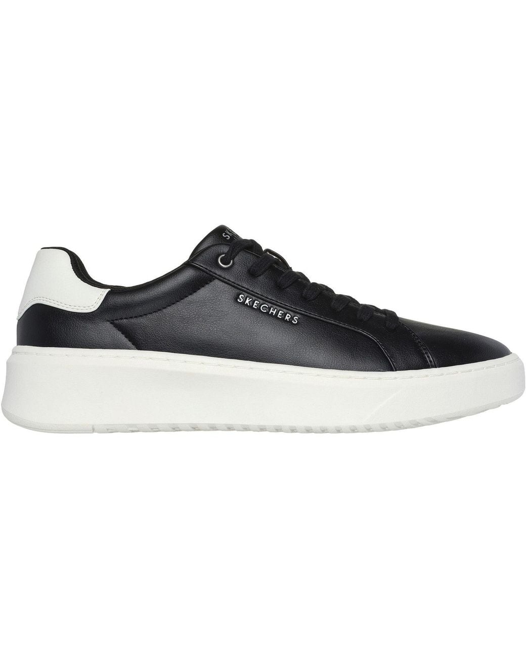 Skechers Black Court Break Suit Sneaker 183175-Blk Lace Up Shoes for men