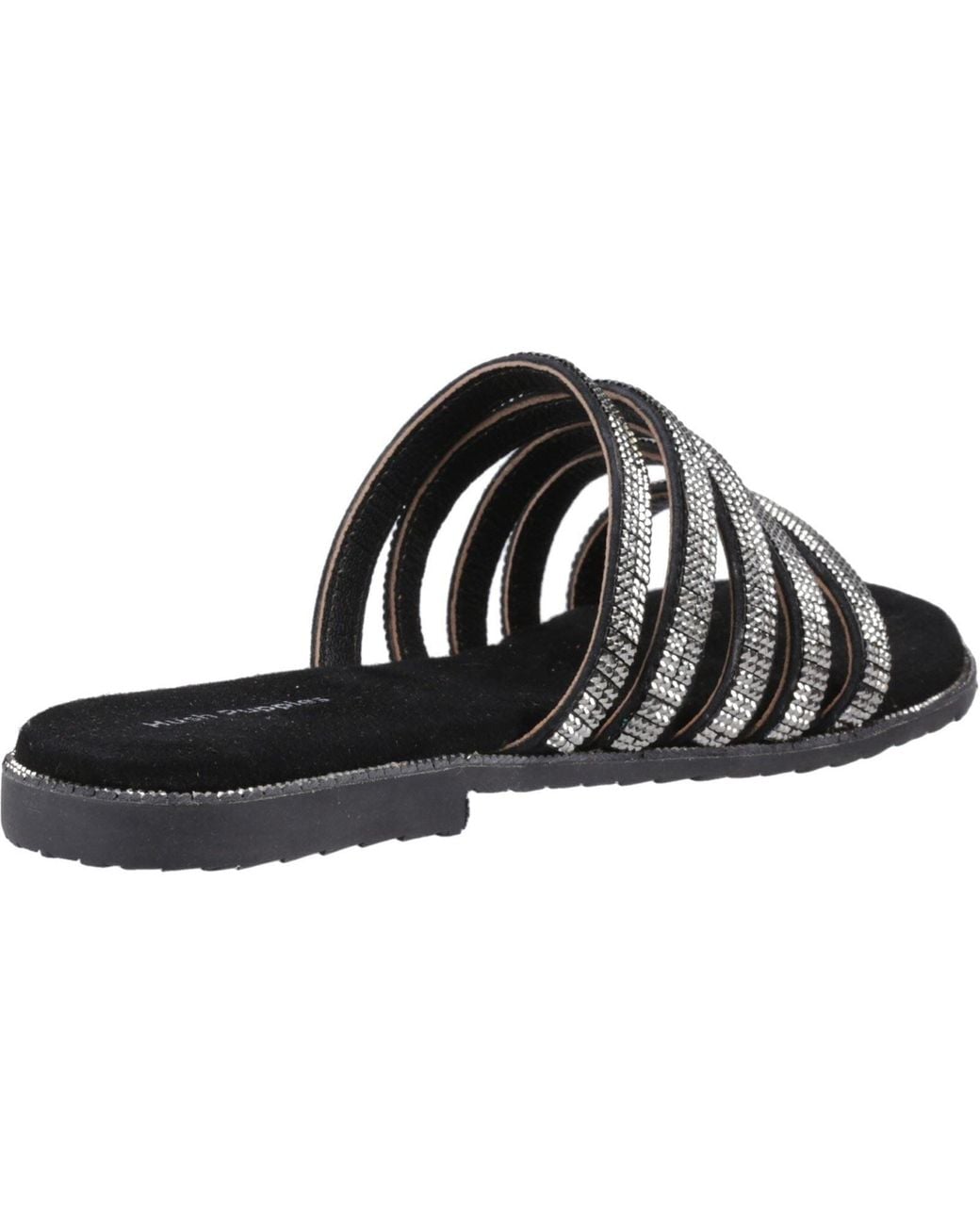 Hush Puppies Black Paris Slide Suede Sandals