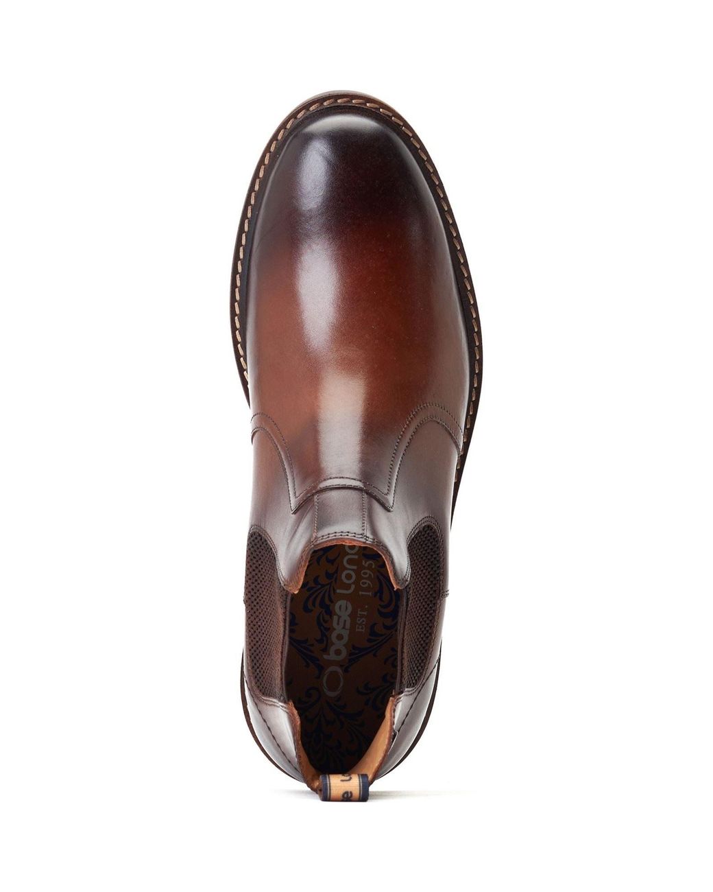 Base London Brown Bloom Leather Burnt Boots for men