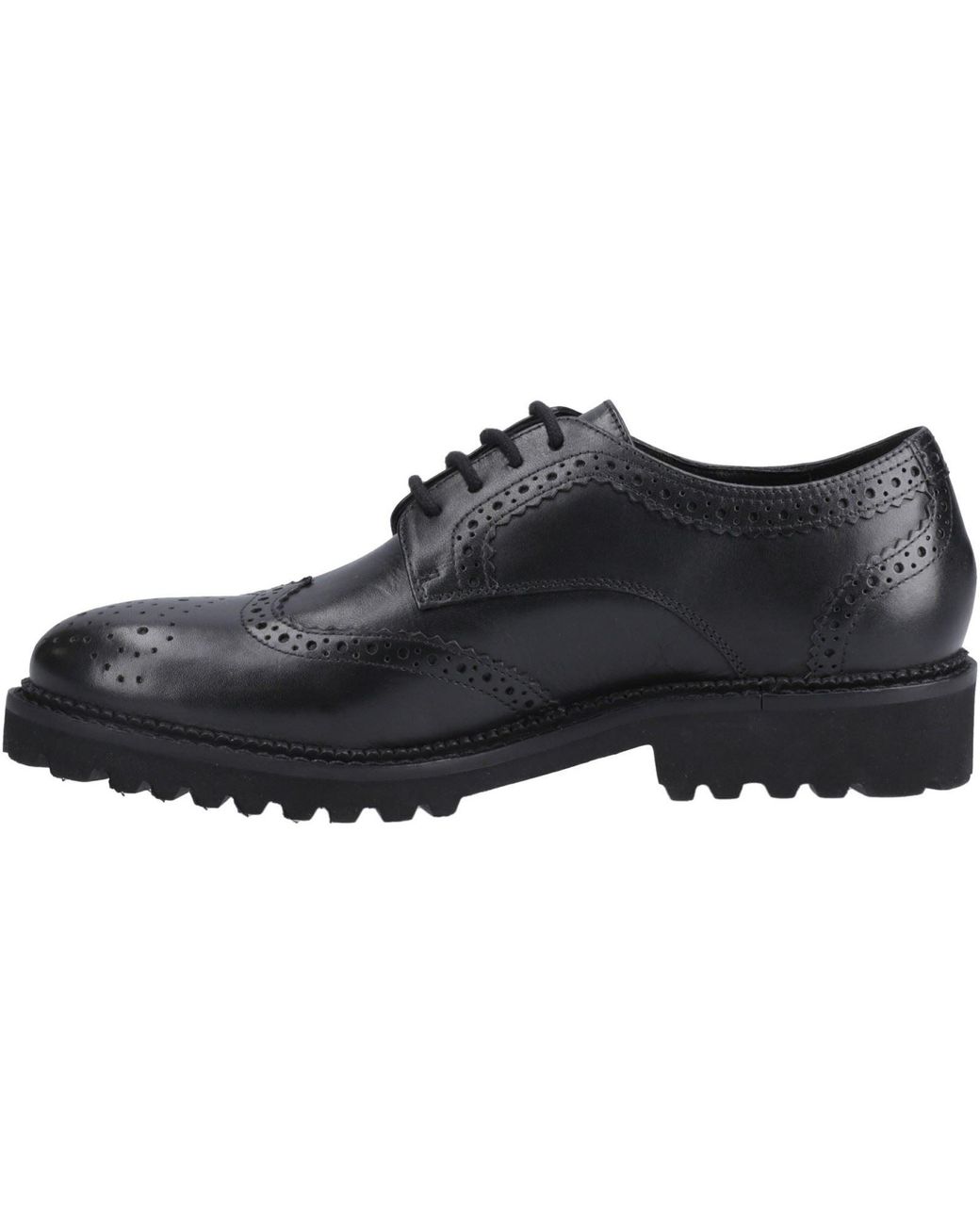 Hush Puppies Black Gabi Lace Up Leather Brogues