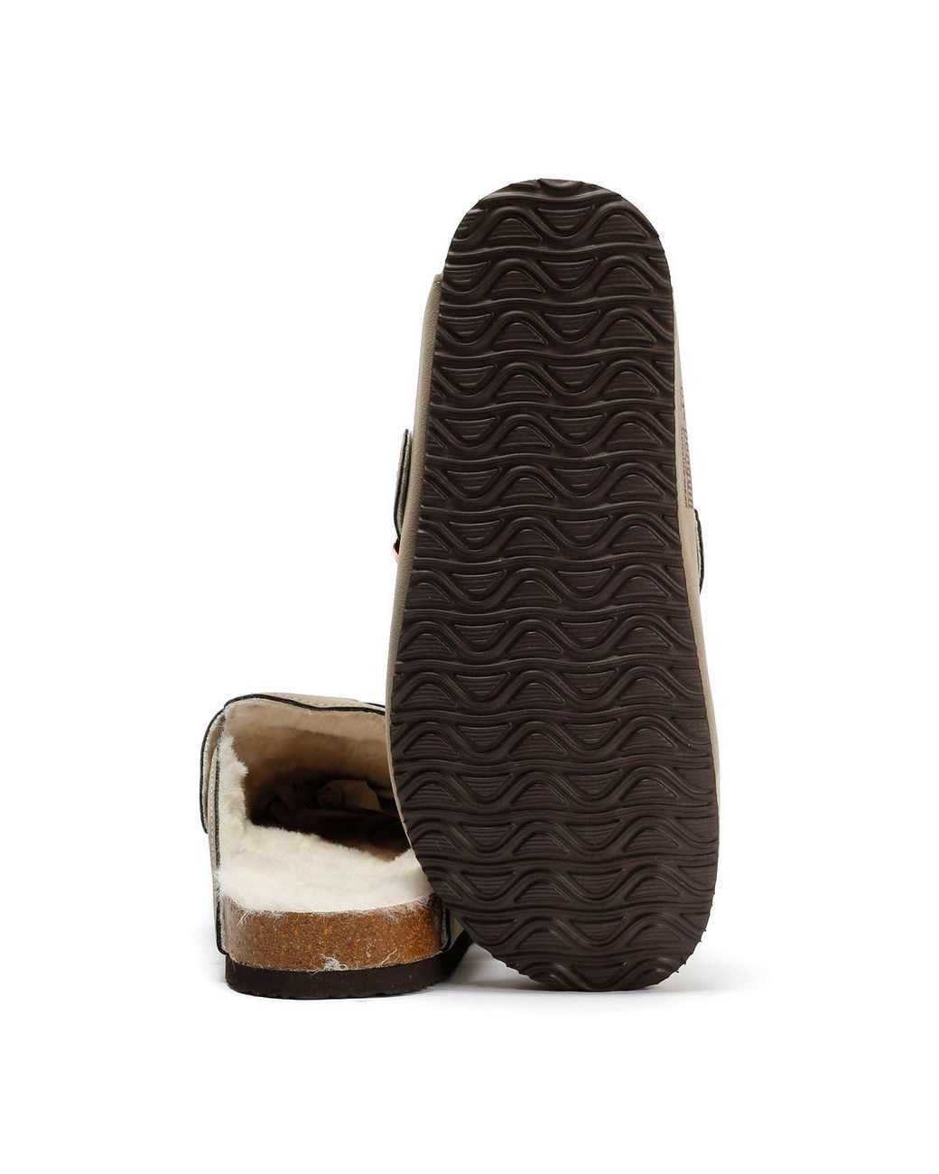 Original Penguin Black Poppy Fur Suede Sand Mules