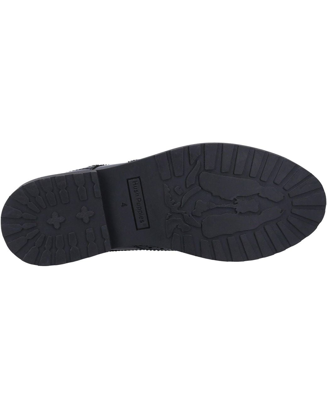 Hush Puppies Black Verity Slip On Leather Brogues Shoes