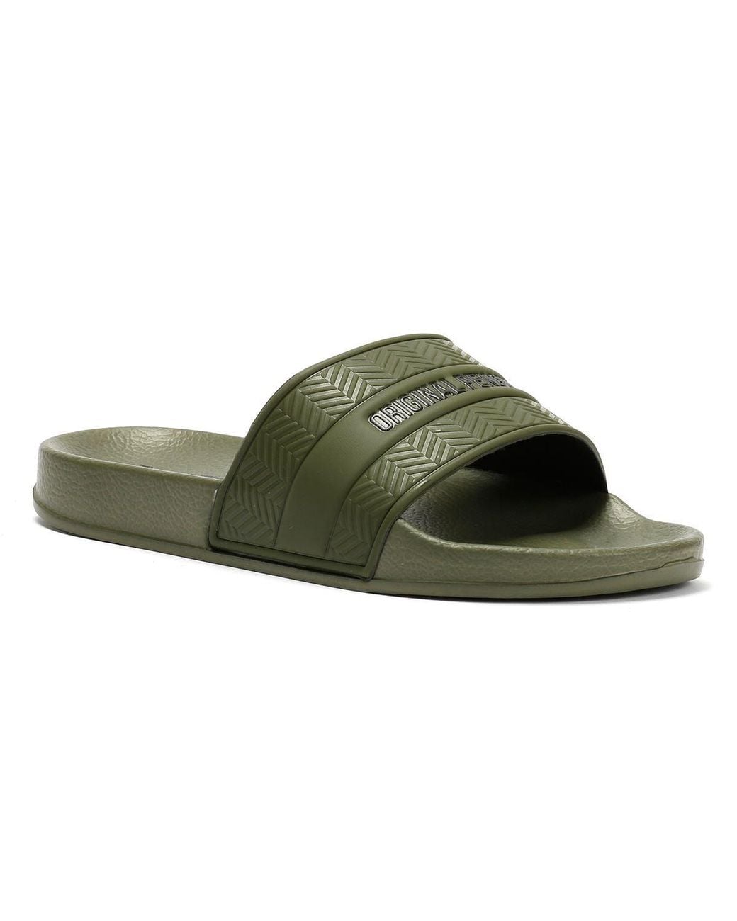 Original Penguin Green Paradise Khaki Slides for men