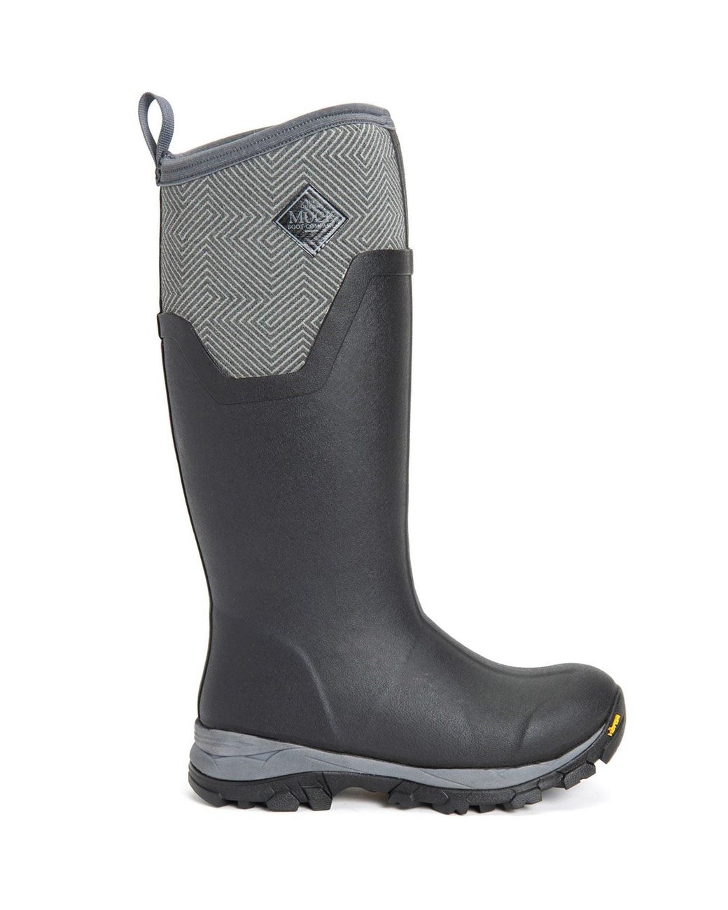 Muck Boot Gray Arctic Ice Tall Rubber Geometric Wellington Boots