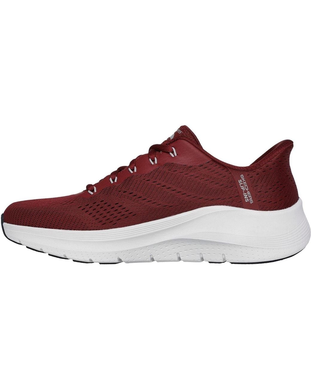 Skechers Red Arch Fit 2.0 Lestur Textile Burgundy Trainers for men