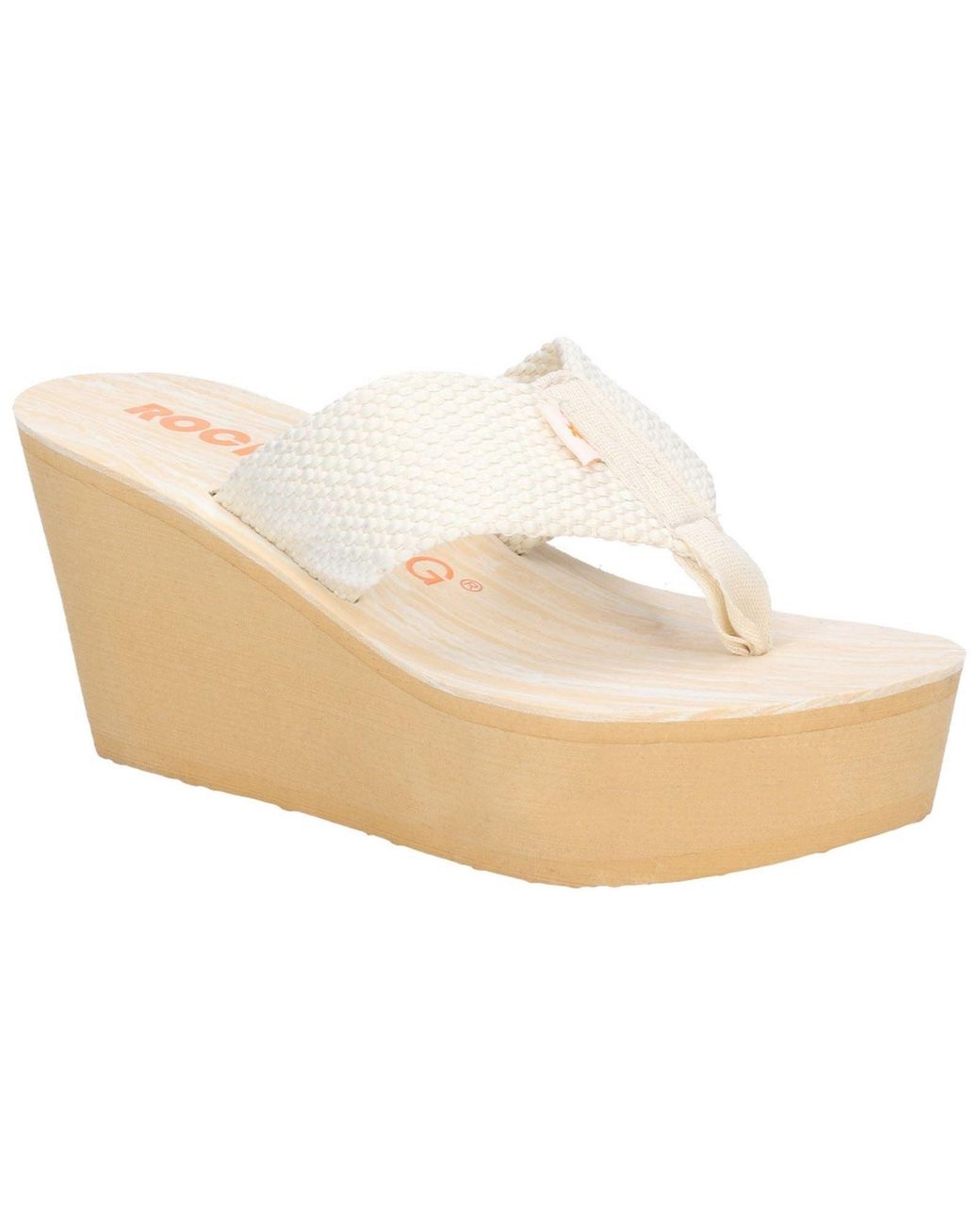 Rocket Dog White Diver Nylon Wedges