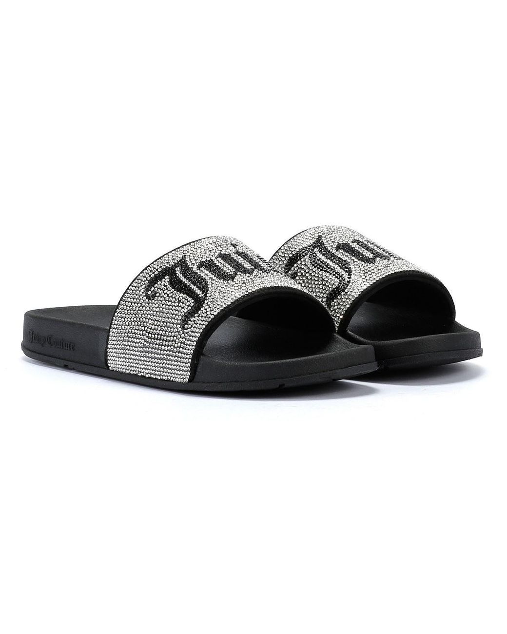 【Juicy Couture】DIAMANTE SLIDE ロゴ ラインストーン サンダル Juicy Couture Donna Diamond Women's Slides in Black | Lyst