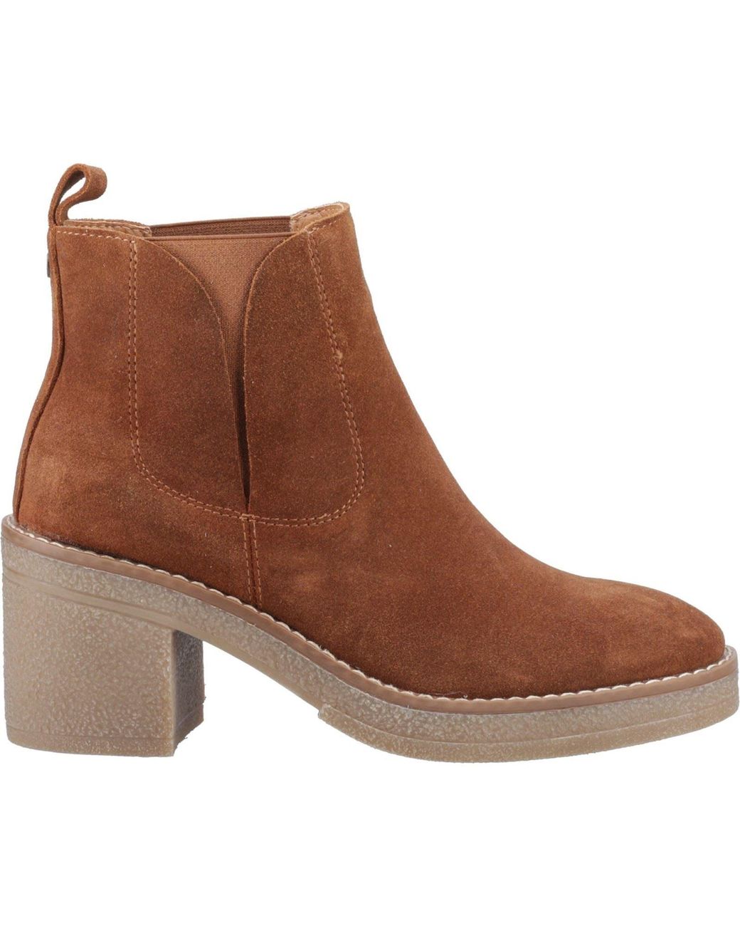 Hush Puppies Brown Felicia Suede Heeled Chelsea Boots