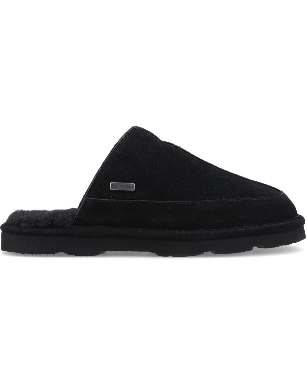 BEARPAW Black Walker Suede Slippers for men