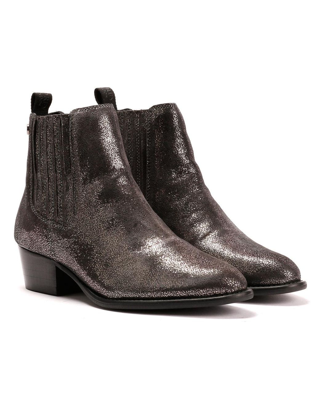 Osprey Gray The Janey Leather Gunmetal Ankle Boots