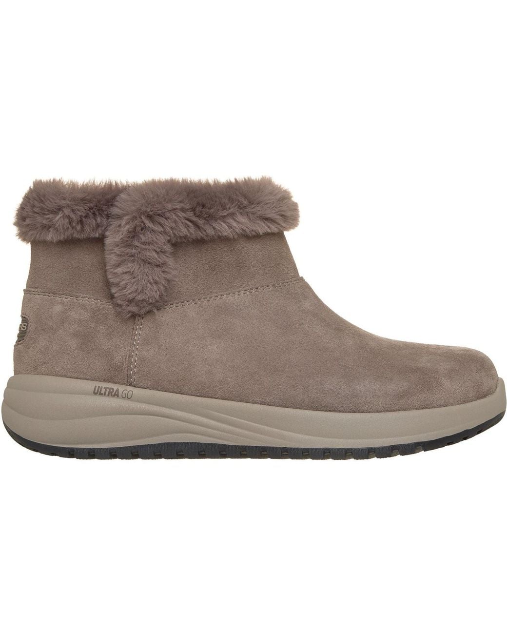 Skechers Gray On-The-Go Stellar Cozy Step Leather Winter Ankle Boots