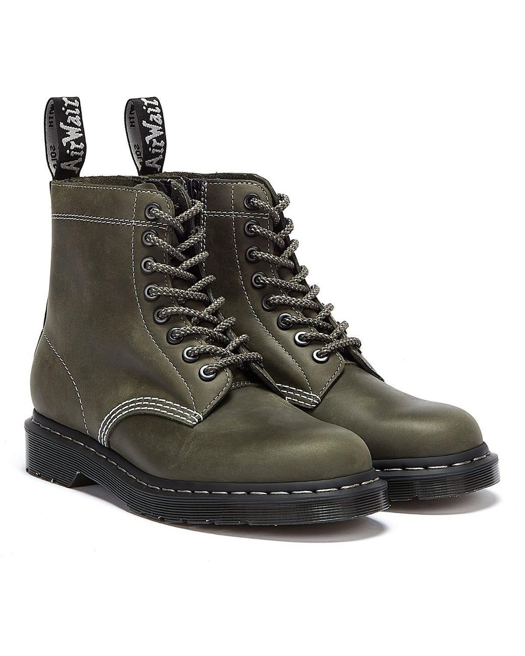 Dr. Martens Leather Dr. Martens 1460 Zipped Streeter Mens Dark Green Boots for Men Lyst