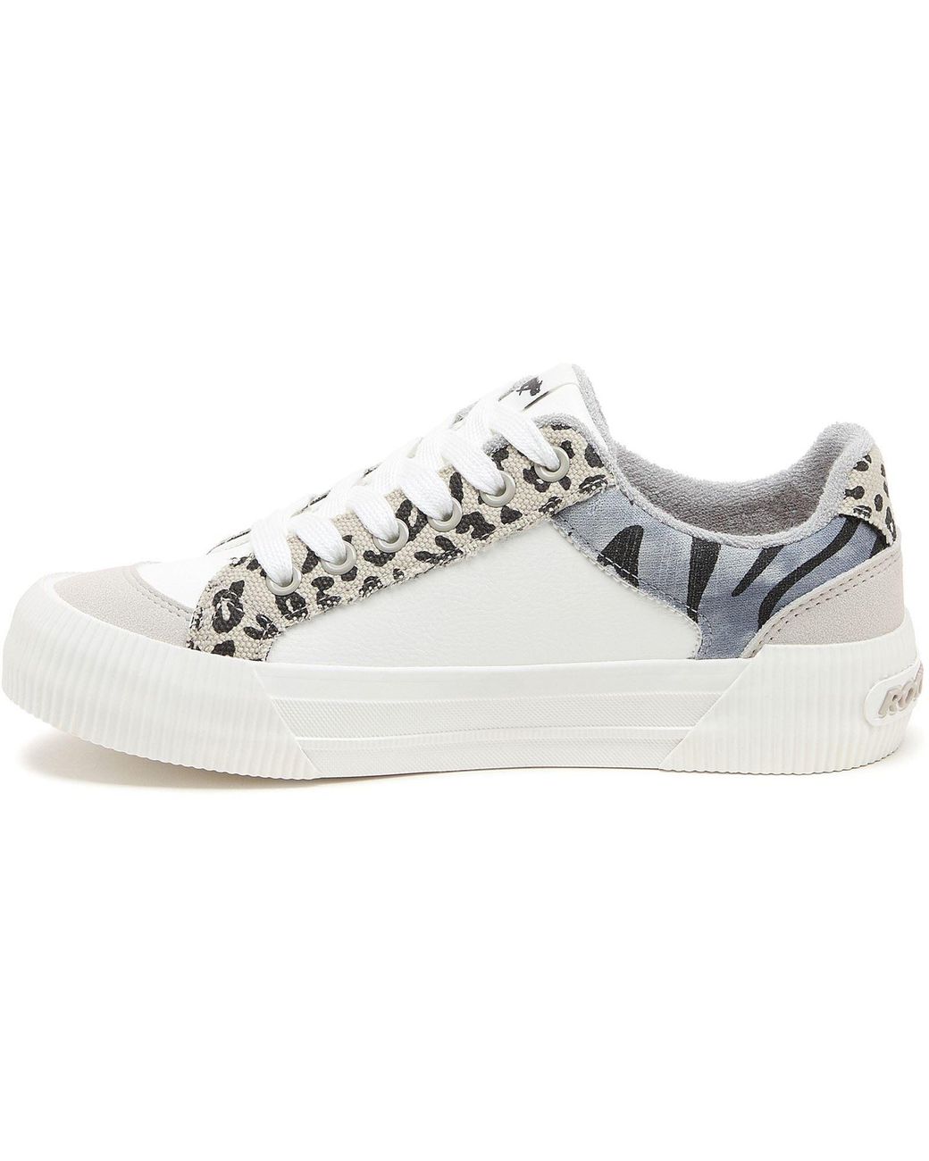 Rocket Dog White Cheery Blocked Animal Textile Trainers