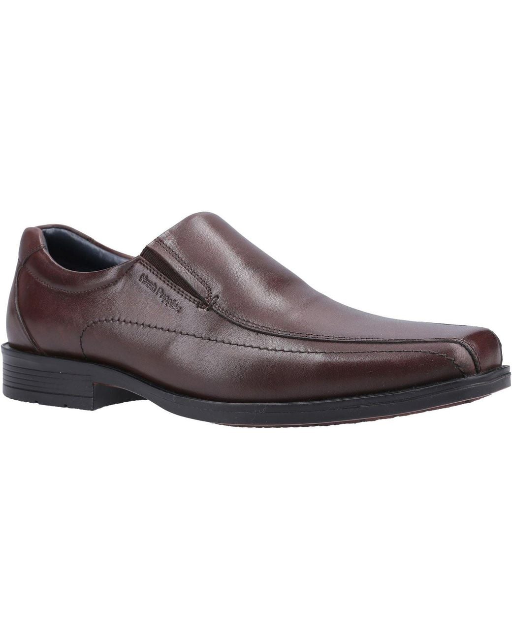 Hush Puppies Brown Brody Leather Chocolate Slip-On Shoes for men