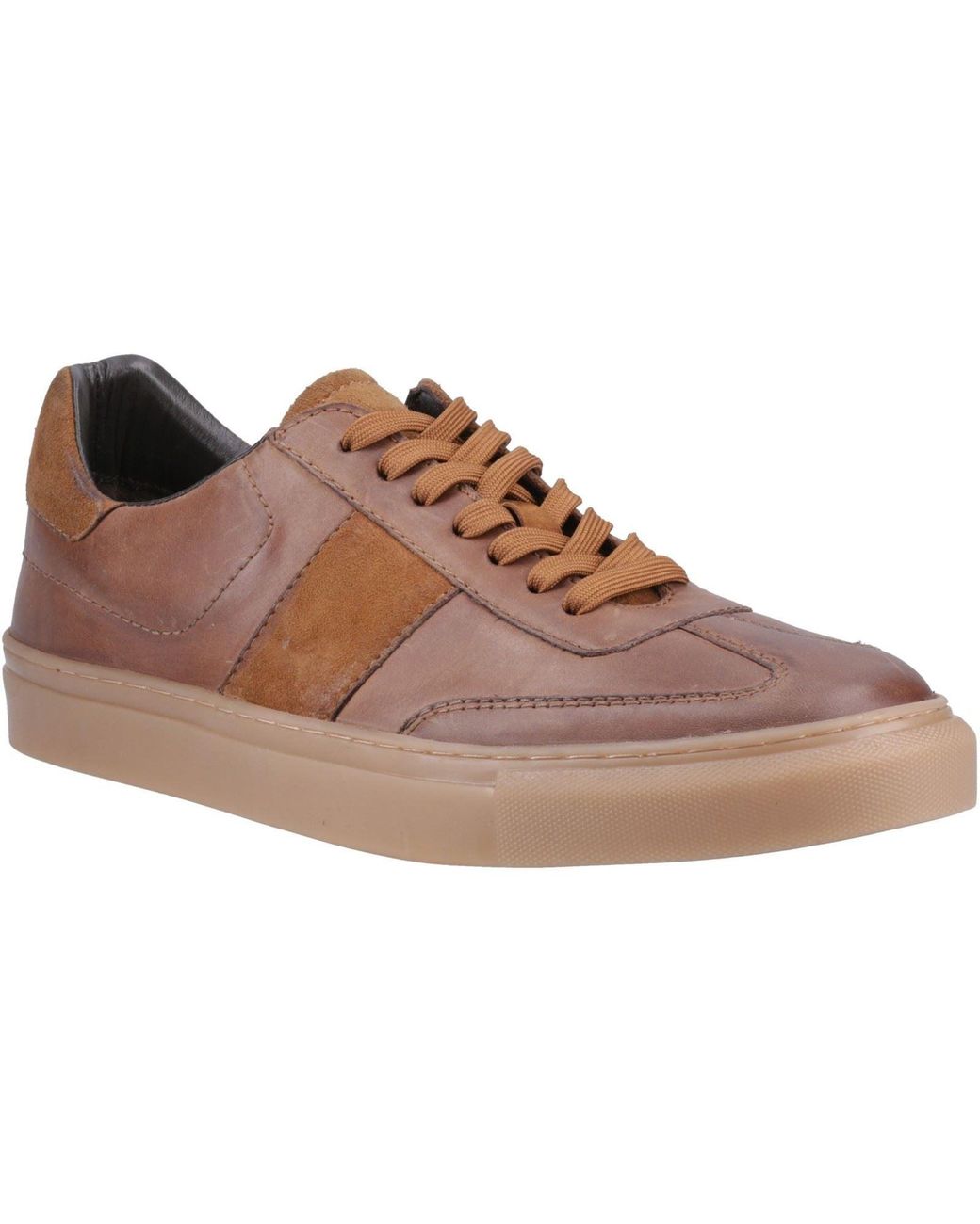 Hush Puppies Brown Riley Suede Trainers for men