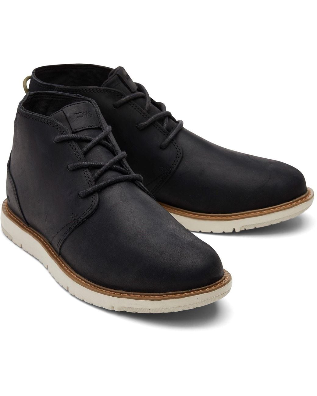 TOMS Black Navi Leather Boots for men