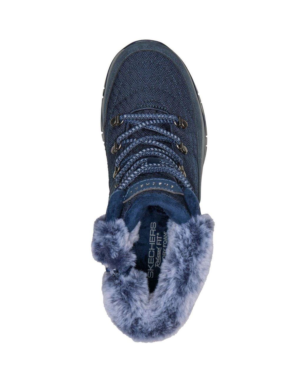 Skechers Blue Trego Stormie Frost Leather Winter Ankle Boots