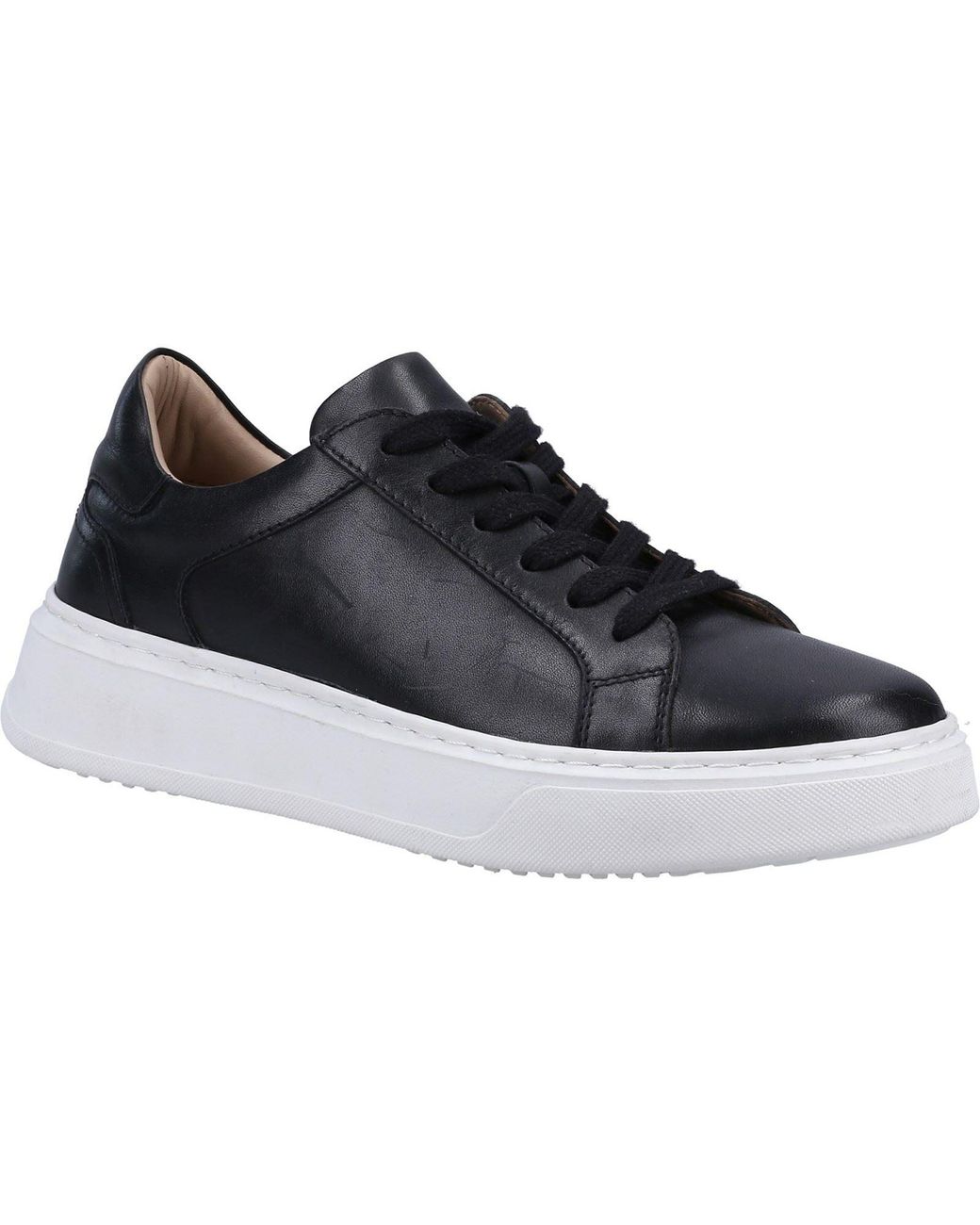 Hush Puppies Black Camille Leather Trainers