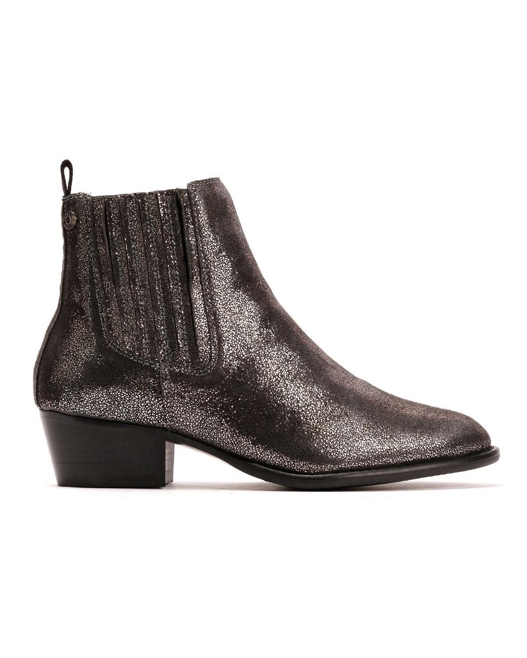 Osprey Gray The Janey Leather Gunmetal Ankle Boots